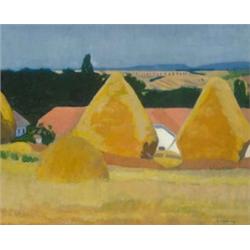 Czigány Dezso (1883-1937): Táj kazlakkal, 1908