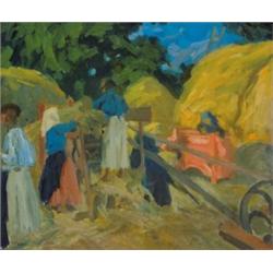 Vaszary János (1867-1939): Cséplés, 1909