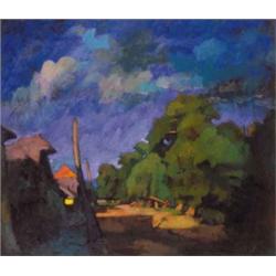 Nagy Oszkár (1883-1965): Nagybányai utca fény-árnyékban