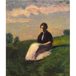 Koszta József (1861-1949): Mezon ülo lány, 1900-as évek elso fele