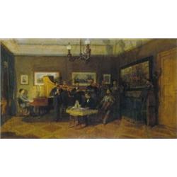 Adam, Emil (1843-1924): Házimuzsika a breznai kastélyban, 1877