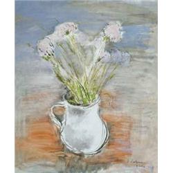 Lahner Emil (1893-1980): Virágcsendélet korsóval, 1929