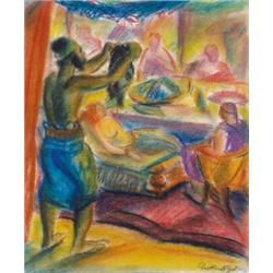 Derkovits Gyula (1894-1934): Heródes lakomája, 1922