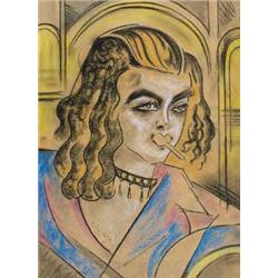 Scheiber Hugó (1873-1950): Cigarettázó hölgy