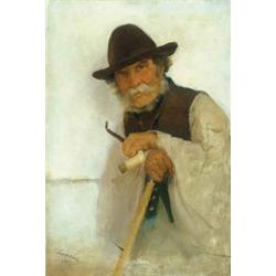 László Fülöp (1869-1937): Pipázó juhász, 1893