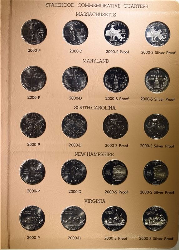 COMPLETE STATE QUARTER SET 19992008 IN 2 DANSCO ALBUMS BU+PROOF WITH