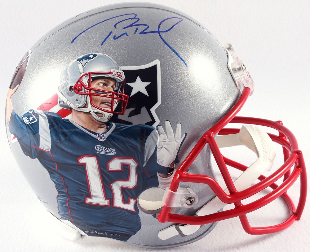 Tom Brady Signed Patriots Custom HandPainted FullSize Helmet Limited