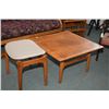 Image 1 : Two pieces of Danish made mid century teak including a coffee table and upholstered stool