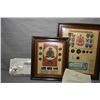 Image 1 : Two framed Canadian collector sets including 1973 RCMP coin set with silver dollar and stamps, and a