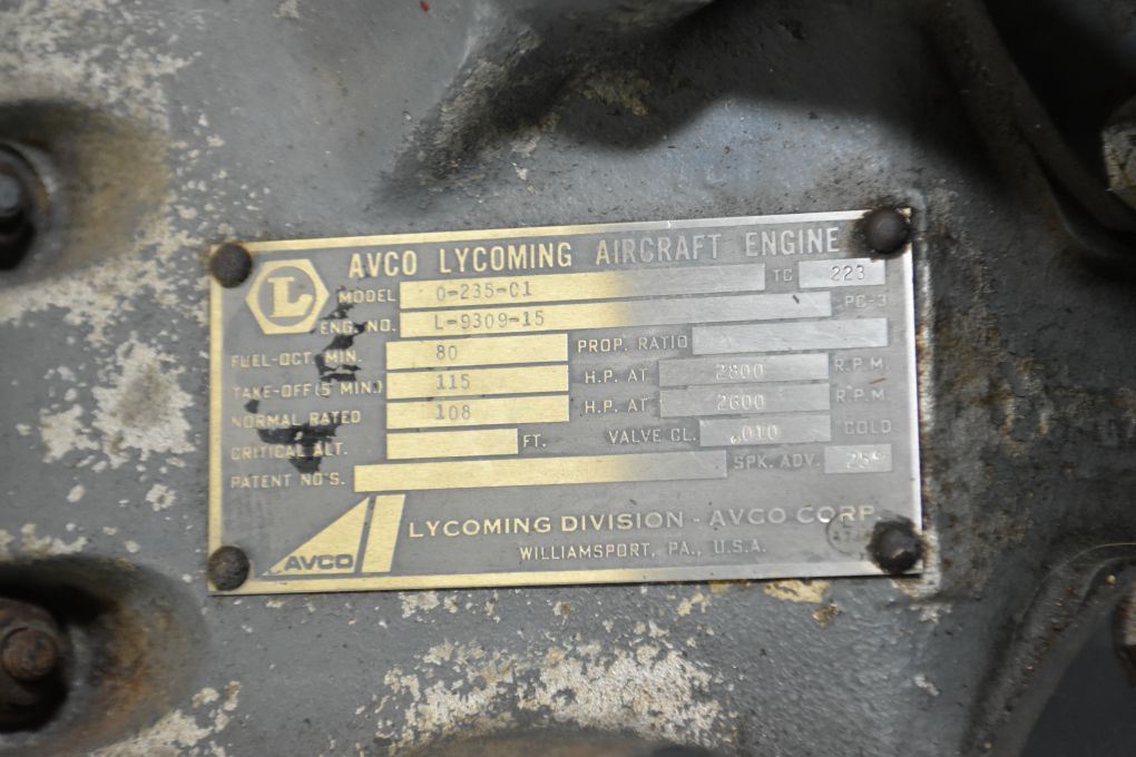 O235C1 aircraft engine serial L930915 with 1717 total