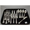 Image 1 : Selection of sterling silver flatware including five Birks forks and four Birks spoons and one Birks