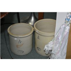 Two stoneware crocks including five gallon Medalta and a four gallon Redwing