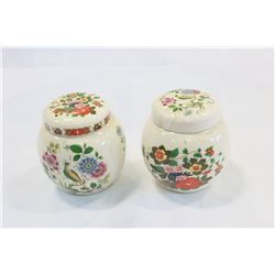 TWO LIDDED SADLER GINGER JARS