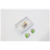 Image 2 : THREE VARIOUS DINER RINGS AND TWO EARRINGS