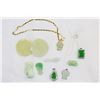 Image 2 : LOT OF JADE PIECES ON 925 CHAINS