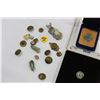 Image 2 : TIN OF MILITARY BUTTONS AND COLLECTIBLES AND COLLECTIBLE COINS