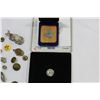 Image 3 : TIN OF MILITARY BUTTONS AND COLLECTIBLES AND COLLECTIBLE COINS