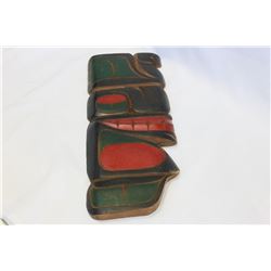 SIGNED PAINTED NATIVE PLAQUE
