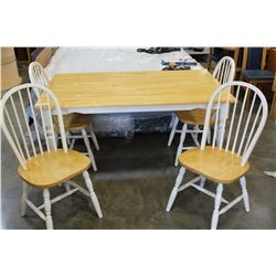 MAPLE TOP FARMHOUSE STYLE DINING TABLE AND FOUR CHAIRS