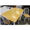 Image 2 : MAPLE TOP FARMHOUSE STYLE DINING TABLE AND FOUR CHAIRS