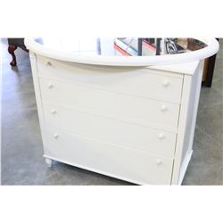 WHITE 4-DRAWER DRESSER WITH MIRROR