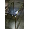 Image 2 : BRASS WITH MIRRORED TRIM GLASS DECORATIVE COFFEE TABLE