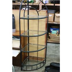 DECORATIVE CORNER SHELF WITH GLASS SHELVES