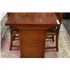 Image 1 : VINTAGE DRAWLEAF INLAID DINING TABLE WITH FOUR CHAIRS