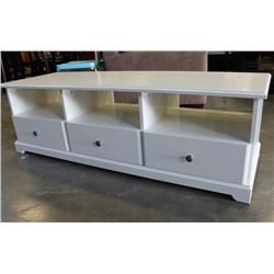 MODERN 3-DRAWER AND STORAGE WHITE TV STAND