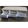 Image 2 : MODERN 3-DRAWER AND STORAGE WHITE TV STAND