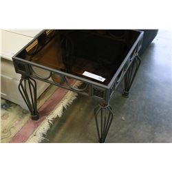 BEVELLED GLASSTOP METAL ENDTABLE