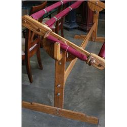 HOMEMADE OAK QUILTERS RACK