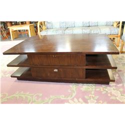 MODERN 3 TIER ROLLING COFFEE TABLE