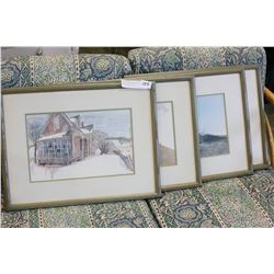 SET OF FOUR FRAMED PRINTS ANTIQUE BUILDINGS