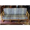 Image 1 : 2-PIECE BAMBOO PATIO SOFA AND LOVESEAT WITH UPOLSTERED CUSHIONS