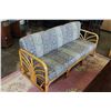 Image 3 : 2-PIECE BAMBOO PATIO SOFA AND LOVESEAT WITH UPOLSTERED CUSHIONS
