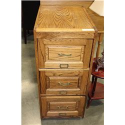 REPRODUCTION OAK 3 DRAWER FILE CABINET
