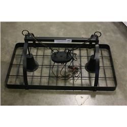 BLACK KITCHEN POT HOLDER WITH POT LIGHTS RETAIL $350