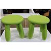 Image 1 : TWO PLASTIC GREEN KIDS STOOLS