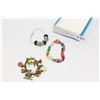 Image 2 : THREE ESTATE BRACELETS PRECIOUS STONES AND ART GLASS AND SLIDER BRACELET