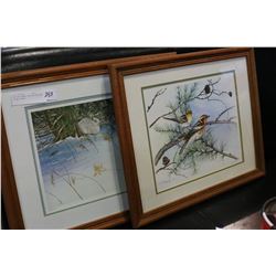 TWO OAK FRAMED LIMITED EDITION ANIMAL PRINTS
