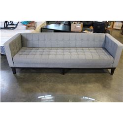 MODERN CLUB STYLE GREY FABRIC 7.5 FOOT LONG SOFA