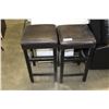 Image 2 : TWO MODERN BROWN LEATHER BARSTOOLS
