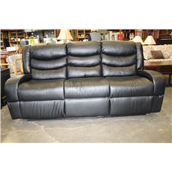 BRAND NEW BLACK LEATHER DOUBLE RECLINER SOFA