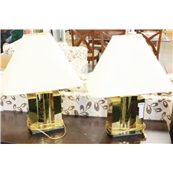 PAIR OF BRASS TABLE LAMPS