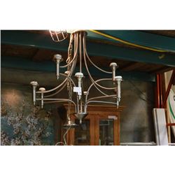 LARGE BRUSHED NICKLE CHANDELIER RETAILS $600