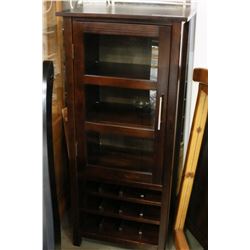 MODERN GLASS DOOR WINE CABINET