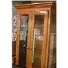 Image 1 : OAK GLASS DOOR DISPLAY CABINET