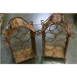 TWO METAL WINE HOLDERS