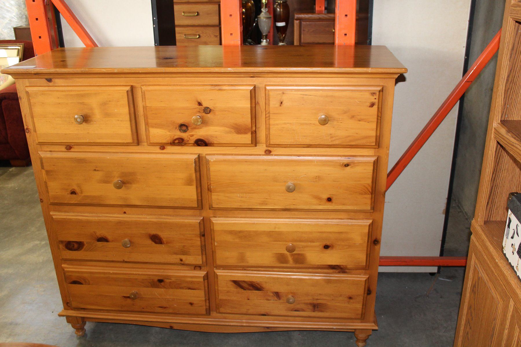Tall Pine 9 Drawer Dresser